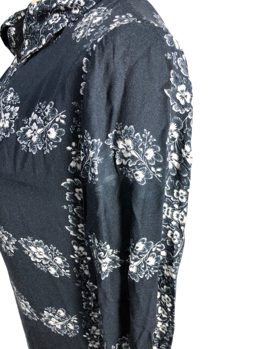 Hyacinth House Tuckernuck Floral Miller Dress Womens XS Navy Long Sleeve Maxi - Picture 16 of 16